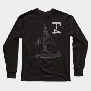 F-4 Phantom Blueprint Long Sleeve T-Shirt